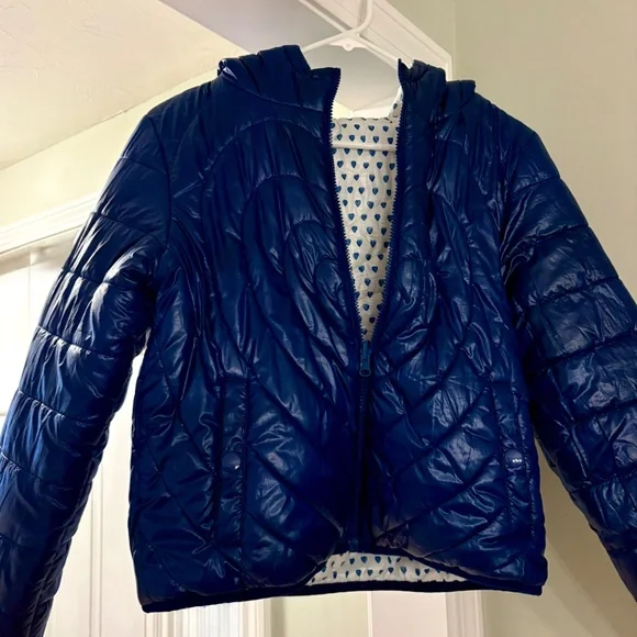 Women’s Roller Rabbit small Heart Print Reversable Puffer Jacket - Picture 3 of 5